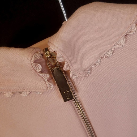 TED BAKER BLUSH CAP SLEEVE PETER PAN COLLAR STRETCH DRESS - Picture 8 of 9